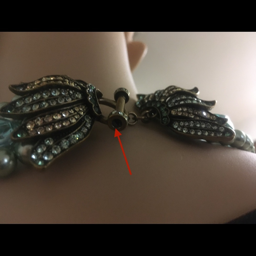 Heidi Daus Facetted Aqua Glass & Pearls Necklace - Picture 13 of 13